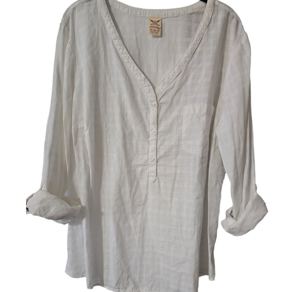 Faded Glory White‎ Stripe Shirt Ladies